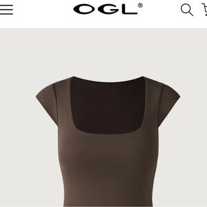 OGL Cap Sleeve Square Neck BRAMI TOP- Brown/Dark Truffle. W: L